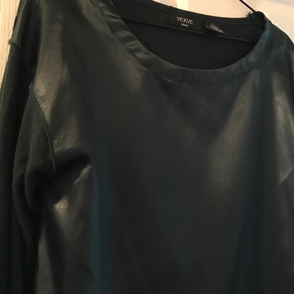 VERVE Dark Green Sweater with Silky Front - Picture 5 of 6